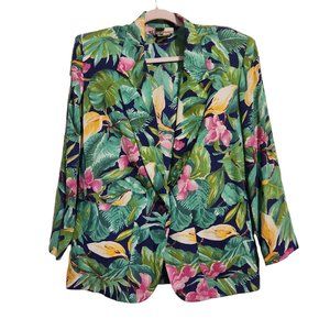 Beautiful Lucia Petites Floral Singe Button Jacket Size 6